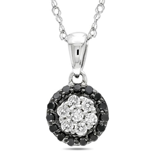 10k White Gold Black and White Diamond Fashion 