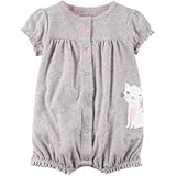Carter's(カーターズ) スナップアップコットンロンパース グレー ロンパース半袖 6ヶ月【並行輸入】