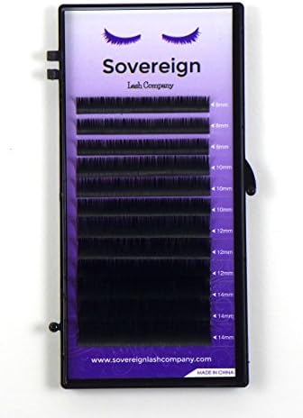 Sovereign Lash Company Eyelash Extensions B Curl (.20 Thickness, 8,10,12,14mm Mixed Tray)
