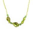 Necklace - N139 - Twisted Murano Glass ~ Olive Green