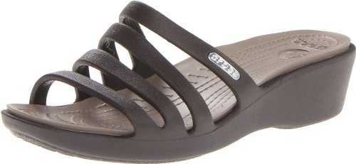 crocs Women's 14706 Rhonda Wedge Pump,Espresso/Mushroom,7 M US