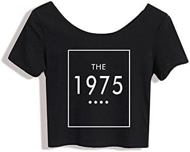 Bynellay THE 1975 Letters Cotton Sexy Women Tank Top Shirt (Black)