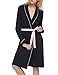 Ekouaer Women's Bathrobe-Viscose Lightweight Knit Short Spa Bath Robe S-2XL