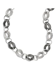 14k White gold Leslies with Black Fancy Link Necklace