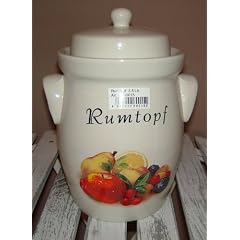 Rumtopf,G�rtopf 3,50 Ltr. Steinzeug Obstmotiv
