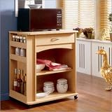Delissio Microwave Cart by Nexera - 597 (Natural Maple) (35H x 29.75W x 19.75D)