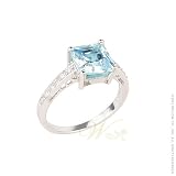 STUDIO 925: *BLUE TOPAZ 3.5 CT PRINCESS CZ STERLING SILVER RING*