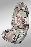 Camo Print Seat Covers - 2 Front Universal Buckets - Classic Camo Desert - Made In The USA
