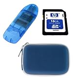 HP 16GB SDHC Class 4 Flash Memory Card + Memory Card Reader + Blue Digital  ....