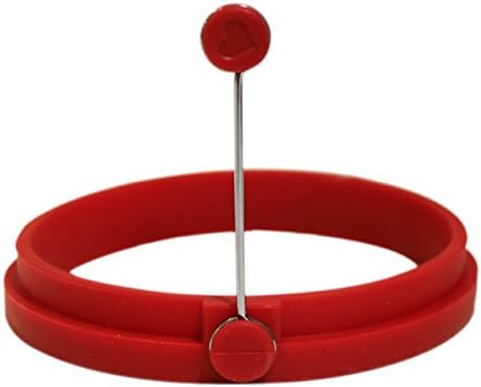 Topicker Silicone Egg Pancake Ring, 4pcs Ring Round, Red + Blue