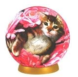 BED OF ROSES (Kittens) 60 PIECE PUZZLE SPHERE from John N. Hansen BED OF ROSES (Kittens) 60 PIECE PUZZLE SPHERE from John N. Hansen