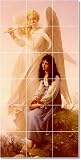 Alfred De Curzon Angels Tile Mural Traditional Home Remodeling | 12.75x25.50 using (18) 4.25x4.25 tiles