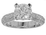 2.95 ct. TW GIA Certified Round Cut Diamond Engagement Ring in Pave Accented 14 kt. Mounting