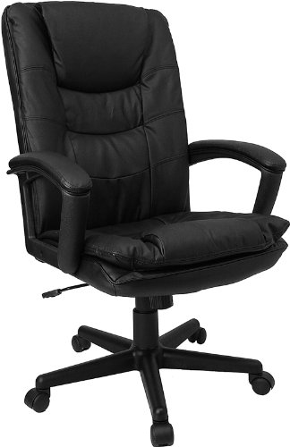 Executive Leather High Back Office Chair [BT-2921-BK-GG]