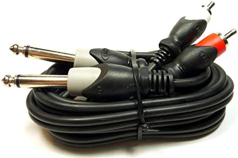 Philmore Fully Shielded 6-Ft Cable, Dual RCA Male to Dual 6.35mm 1/4" Mono Male Plugs: 44-298