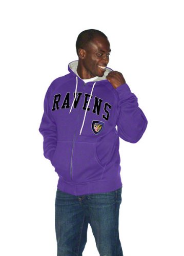 Baltimore Ravens Purple Step One Full Zip Hoodie Sweatshirt (Large)