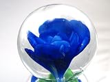 Murano Design Hand Blown Glass Art Dark Blue Crystal Ball Paperweight
