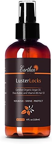 Earthen Beauty Argan Oil Hair Treatment - Leave in Hair Conditioner - With Organic Jojoba Oil, Coconut Oil, Olive Oil, Shea Butter - 4 oz.