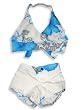 Hula Bay - Girls 2-Piece Microfiber Short Set, White, Blue