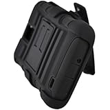 Eagle Cell PRSAMT989SPSTHLBKBK Hybrid Rugged TUFFSUIT with Kickstand for T-Mobile Samsung Galaxy S2 T989 - Retail Packaging - Black