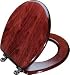 KOHLER K-4756-CP-WC Vintage Round-Front Solid Oak Toilet Seat, Dark Walnut