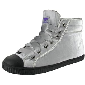 Buy ROCKET DOG Scream Out Ladies Velvet Lace Up Ribbon Casual High Top Sneaker Shoes Grey by Rocket Dog