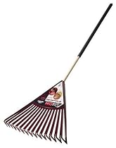 Ames True Temper Clog-Free Poly Leaf Rake With 48-Inch Cushion Grip Wood Handle #1906500