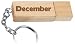 Engraved Wooden USB Flash Drive 8 GB with chain - Engraved name December