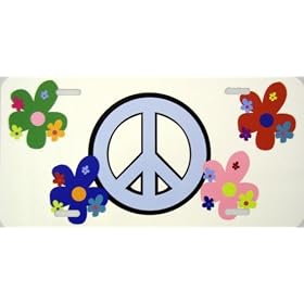 LP - 2020 Peace Sign and Flowers License Plate
