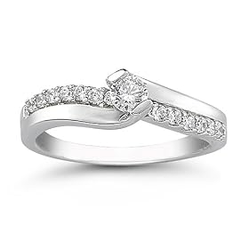 14k White Gold Engagement Ring (1 2 cttw, I-J Color, I1-I2 Clarity) by Amazon.com Collection