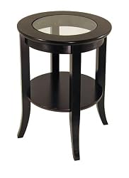 Winsome Genoa Glass Top End Table with Shelf