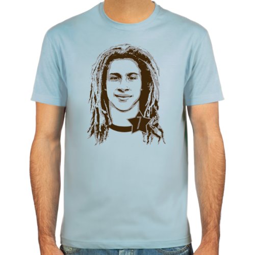 T-Shirt Henrik Larsson ::: Farbauswahl: skyblue, sand oder weiß ::: Größen: S-XXL ::: Fußball-Kult