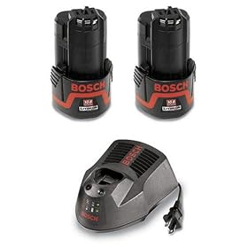 Click here to buy Bosch BAT411-2-C (2) 10.8V 1.3 Ah Litheon Lithium-Ion Batteries w BC430 30-Minute Battery Charger by Bosch.