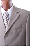 Men's Single Breasted Four Button Tan Dress Suit