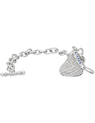 Hersheys Kiss Diamond Toggle Bracelet 1 Charm 14k White Gold (1.60ct)