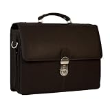 Edle Leder Aktentasche / Laptoptasche Multifunktionell aus weichem Kalbsleder Model: Einstein Pro