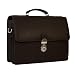 Edle Leder Aktentasche / Laptoptasche Multifunktionell aus weichem Kalbsleder Model: Einstein Pro, Colour:Dark Chocolate