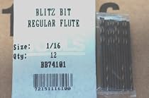 1/16" Blitz Bit Jobber Drill M7 HSS 135*, Black/Gold 12/PK