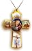 Padre Pio Cross-Shaped Necklace with Cord, 2 x 1.5" - MADE IN ITALY