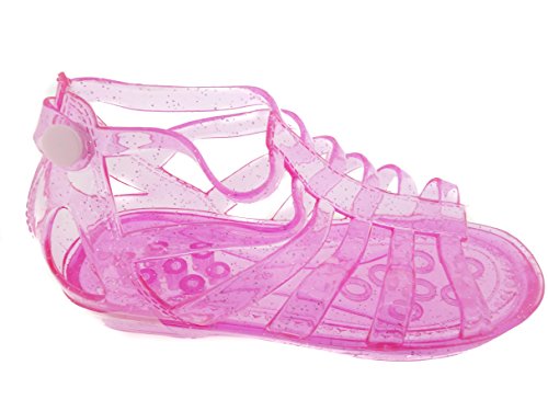 Girls Glitter Jelly Gladiator Sandal with back snap closure - Assorted Colors