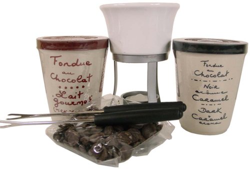 Gift Set: 2 x Anysetiers du Roy Fondue Dark Chocolate Caramel + Milk chocolate ea 7 oz +... by Anysetiers du Roy