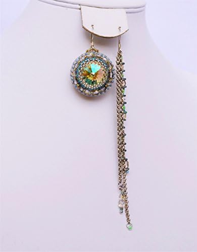 Lemon Green Asymmetrical Earrings extra long