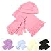Women's 3-Piece Fleece Set: Glove, Hat, & Scarf Included (Sizes M-L, Scarf Dimensions 8