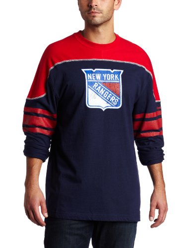 NHL Men's New York Rangers Shootout Team Long Sleeve Tee (Navy, XX-Large)