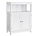 VASAGLE Bathroom Storage Floor Cabinet Free Standing with Double Shutter Door and Adjustable Shelf White UBBC40WT