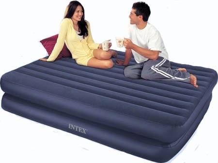 Queen 66709 Intex Inflatable Raised Supreme AirBed Air Mattress + 110V AC Pump