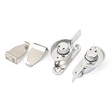 uxcell　ロックハンドル　窓用補助錠　メタル製シルバートーン　クレセントデザイン　2個入り