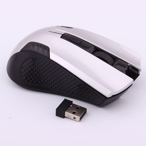 Moluo Silver Cordless USB Receiver Wireless 2.4G Optical Mouse Vista