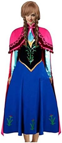 Kmvei Princess Snow Queen Anna Style Dress Cosplay Costume-Female-Medium