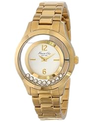 Kenneth Cole New York Womens KC4942 Transparency Dial Yellow Gold Floating Stoners Watch